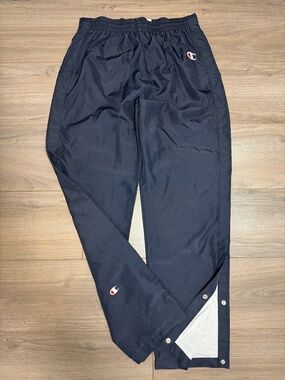 Vintage Y2K Champion Navy Snap Track Pants